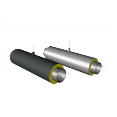 Элементы трубопроводов ППУ ПЭ с выводом кабеля тип 1 Ст3сп 26,8х2,8х125х2,5х46,6х1000 мм ГОСТ 3262-75